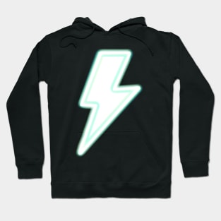 Lightning bolt blue neon sign Hoodie